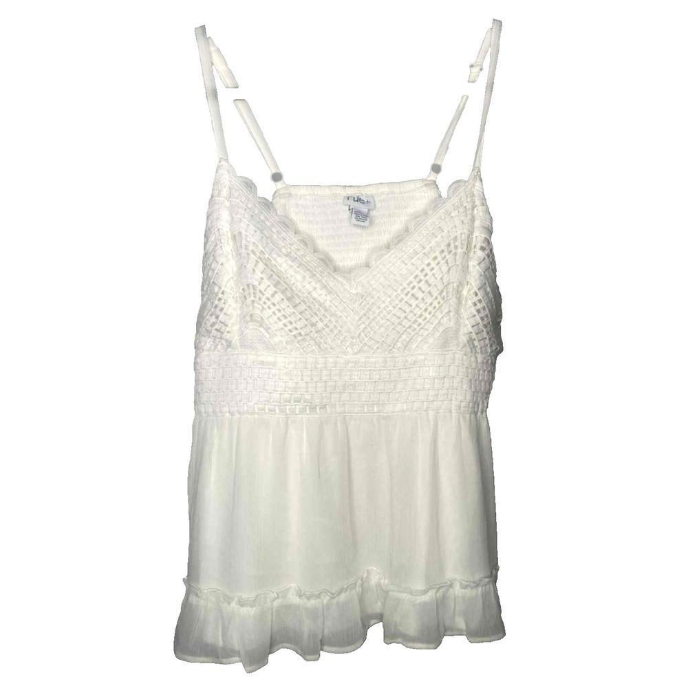 Rue21 + White babydoll blouse crochet ruffle fairy‎ Women's cottagecore Size 4X